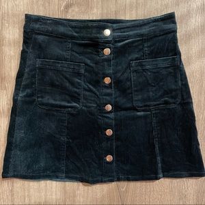 H&M Corduroy Skirt with Button Front